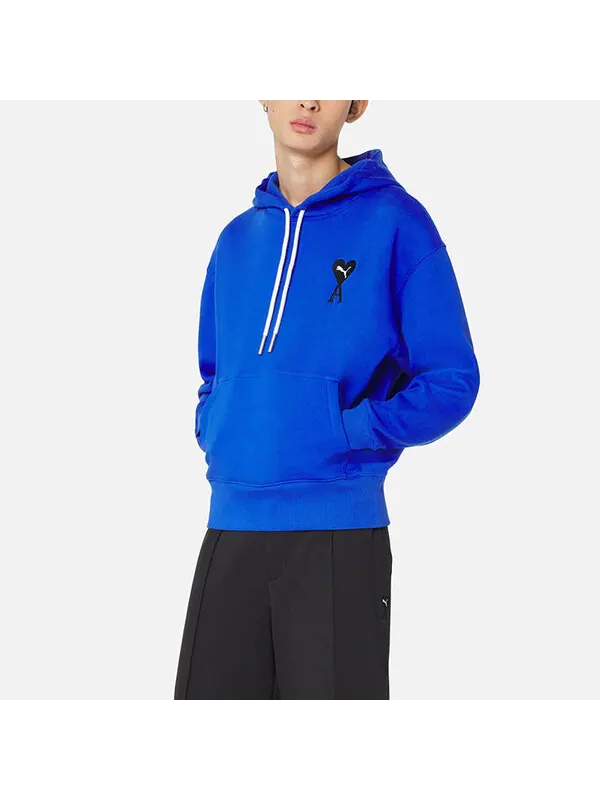 Толстовка x ami hoodie 'blue' Puma — изображение 2 из 4, синий/черный