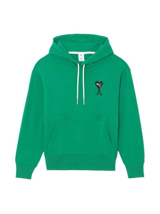 Толстовка x ami hoodie 'green' Puma — изображение 1 из 4, зеленый/черный