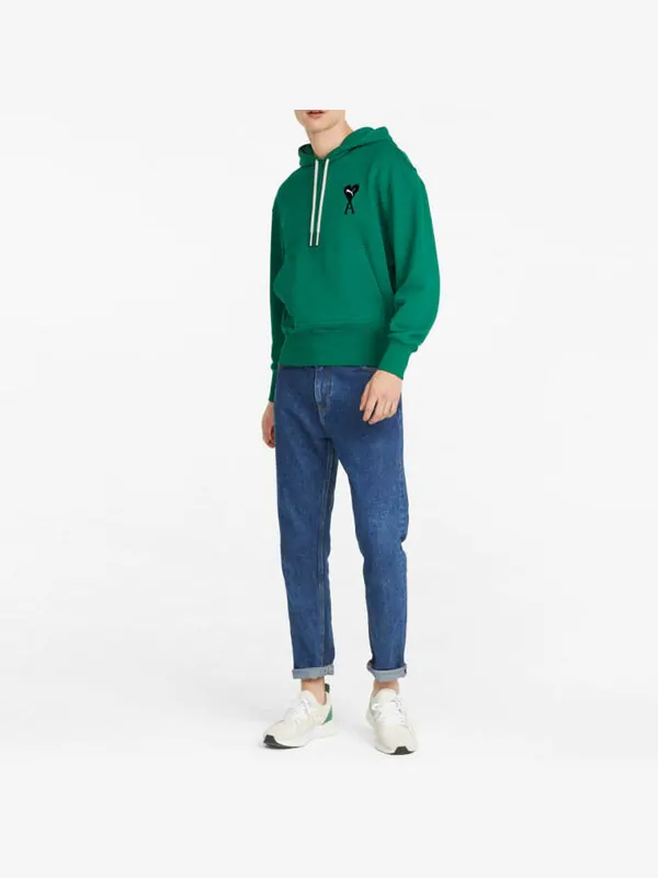 Толстовка x ami hoodie 'green' Puma — изображение 2 из 4, зеленый/черный