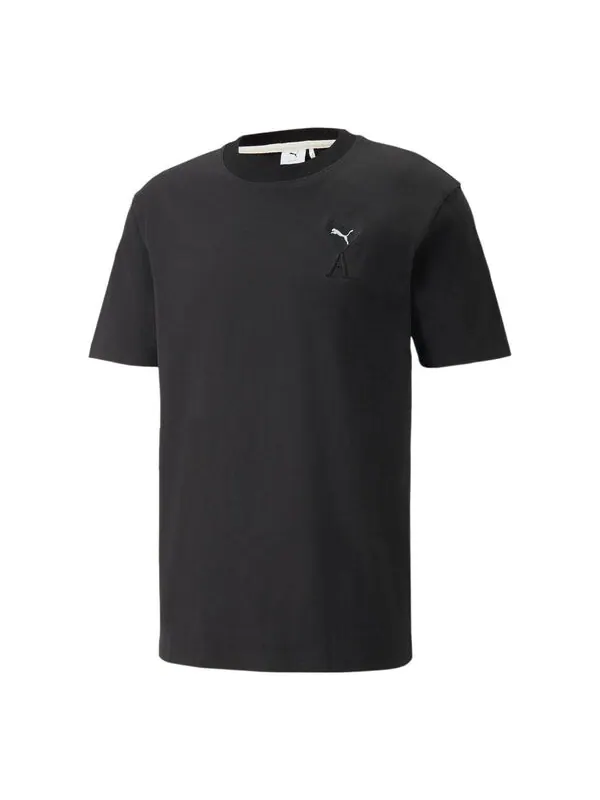 Футболка x ami graphic t-shirt 'black' Puma — изображение 1 из 4, черный/белый