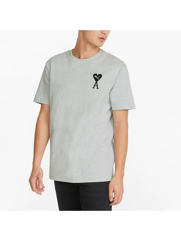 Футболка x ami graphic t-shirt 'grey' Puma — изображение 3 из 4, серый