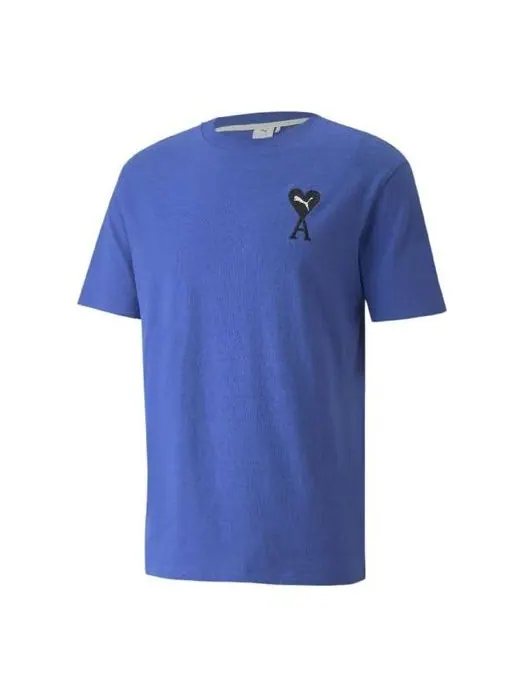 Футболка x ami graphic t-shirt 'blue' Puma — изображение 1 из 4, синий