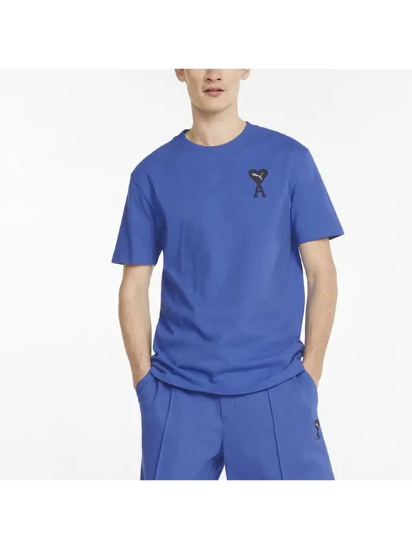 Футболка x ami graphic t-shirt 'blue' Puma — изображение 3 из 4, синий