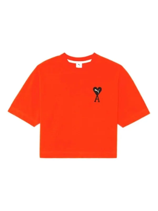 Футболка x ami paris graphic t-shirt 'orange' Puma — изображение 1 из 3, оранжевый