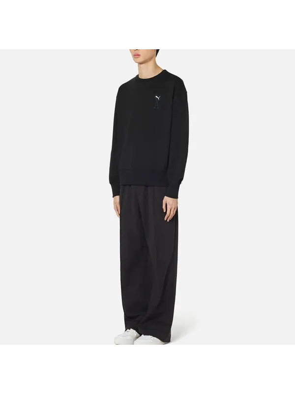 Толстовка x ami sweatshirt 'black' Puma — изображение 2 из 4, черный