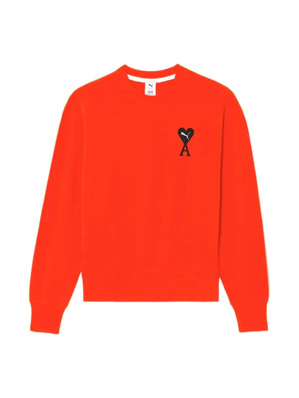 Толстовка x ami sweatshirt 'orange' Puma — изображение 1 из 4, оранжевый/красный