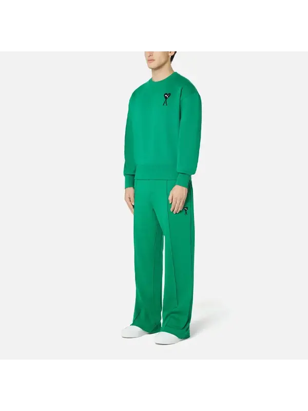 Свитер x ami crew neck sweatshirt 'green' Puma — изображение 4 из 4, зеленый