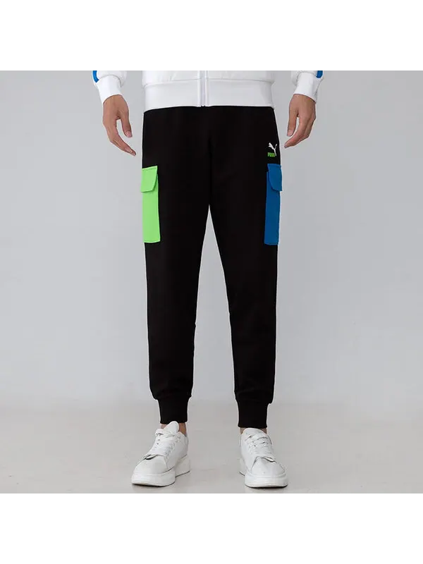 Брюки clsx training cargo pants 'black' Puma — изображение 3 из 4, черный/синий/зеленый