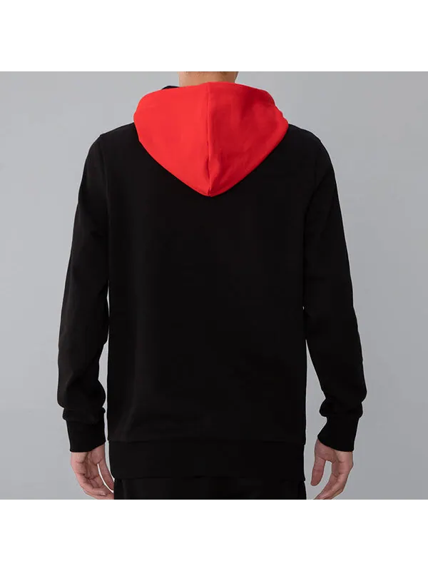 Толстовка clsx colblock hoodie 'black' Puma — изображение 4 из 4, черный/красный