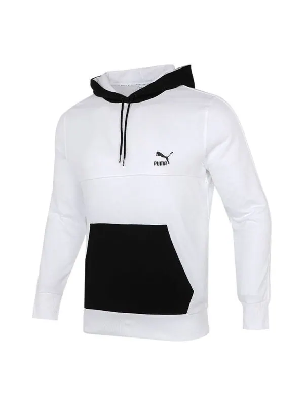 Толстовка clsx colblock hoodie 'white' Puma — изображение 1 из 4, белый/черный