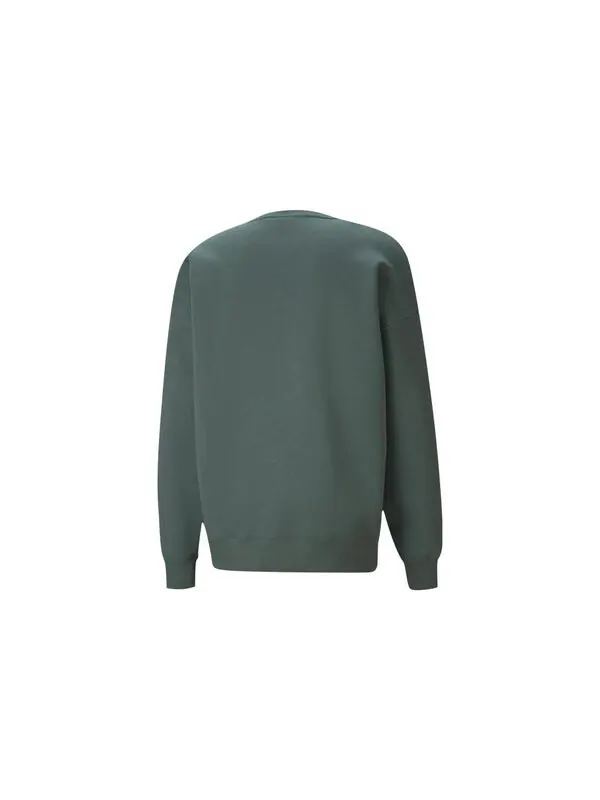 Свитер small logo crew neck sweatshirt ' green' Puma — изображение 2 из 3, зеленый