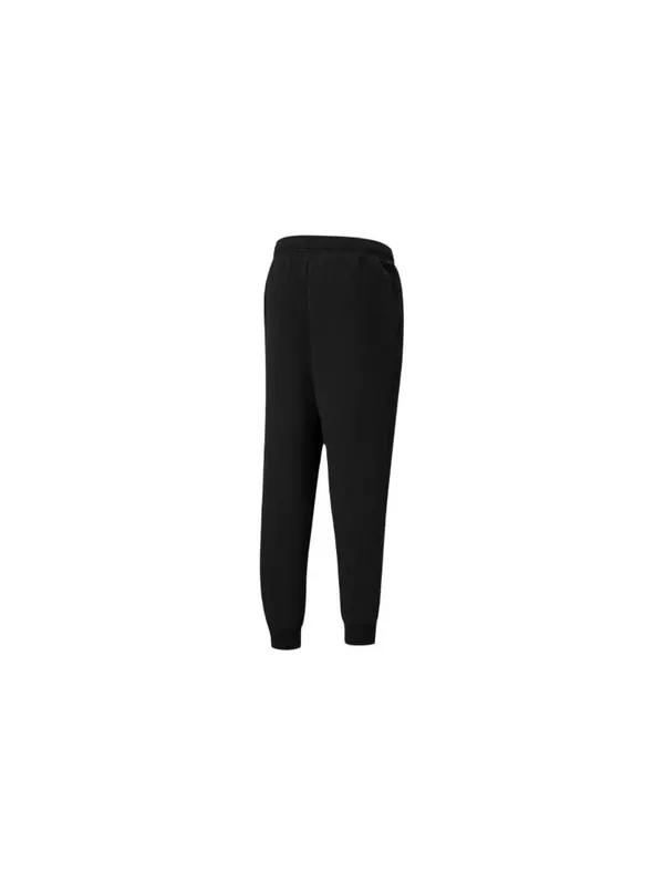Брюки essentials fleece sweatpant 'black' Puma — изображение 2 из 4, черный