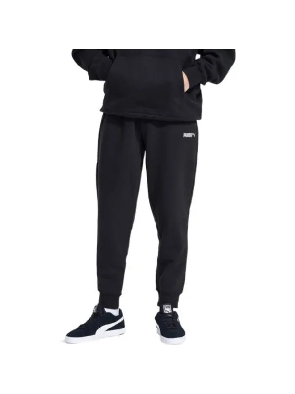 Брюки essentials fleece sweatpant 'black' Puma — изображение 3 из 4, черный