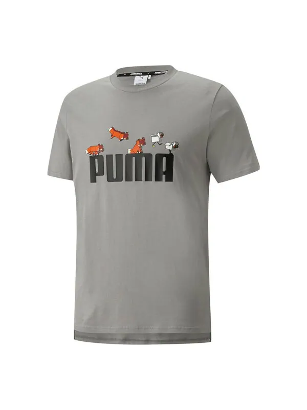 Футболка x minecraft graphic tee 'grey' Puma — изображение 1 из 4, серый