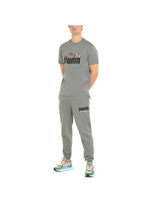 Футболка x minecraft graphic tee 'grey' Puma — изображение 3 из 4, серый