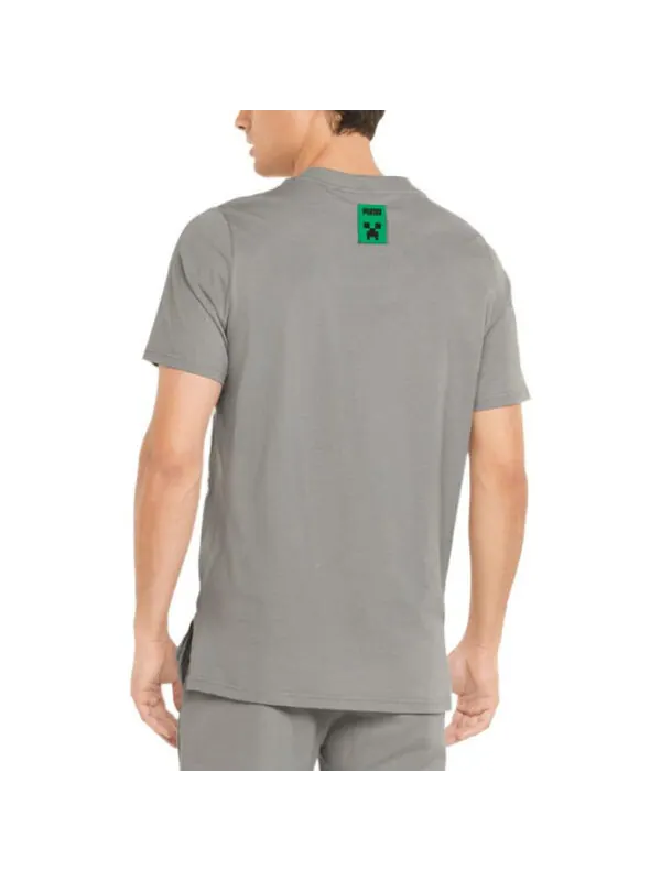 Футболка x minecraft graphic tee 'grey' Puma — изображение 4 из 4, серый
