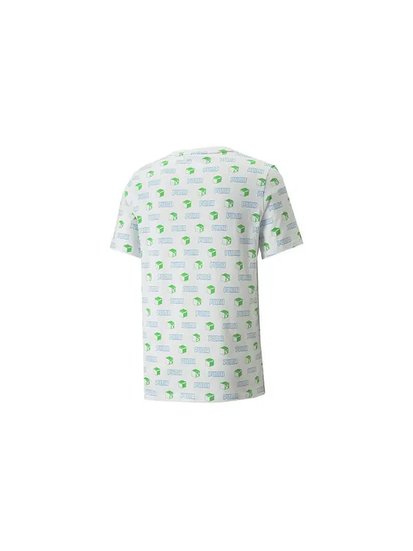 Футболка x minecraft aop tee 'white' Puma — изображение 2 из 3, белый/зеленый/синий