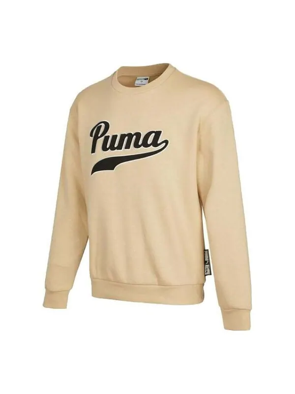 Толстовка team crew neck sweatshirt 'beige' Puma — изображение 1 из 1, бежевый