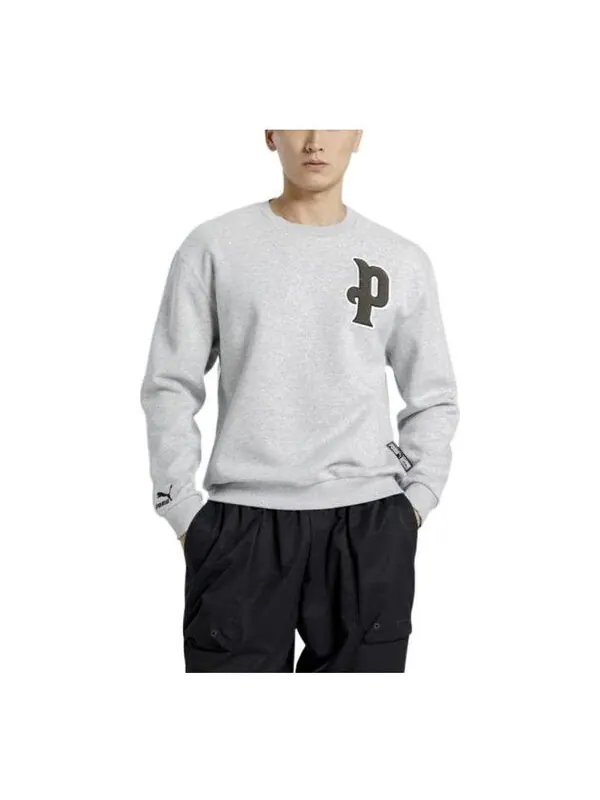 Свитер varsity logo swaetshirt 'grey' Puma