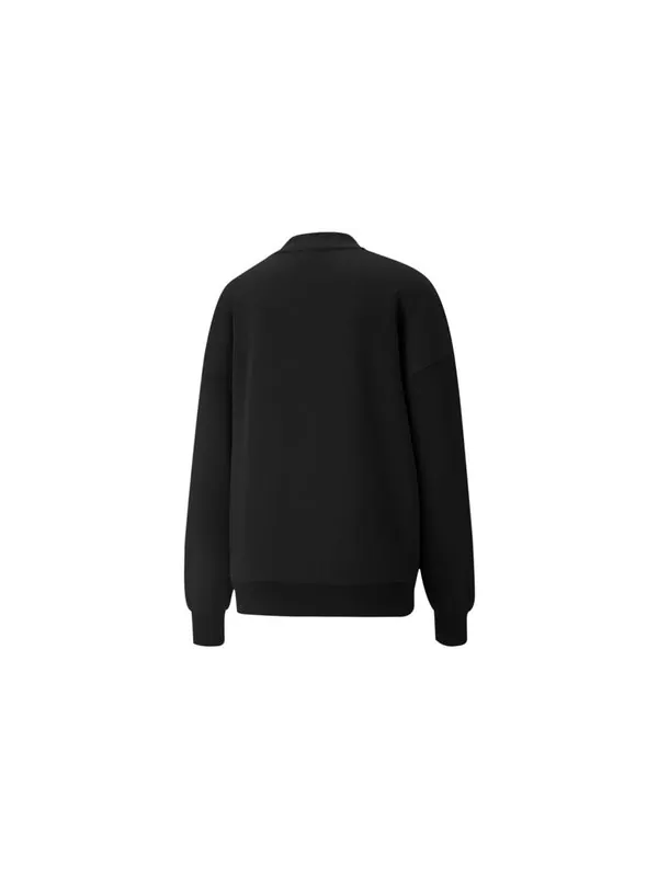 Свитер logo wellness club crewneck sweatshirt 'black' Puma — изображение 2 из 2, черный