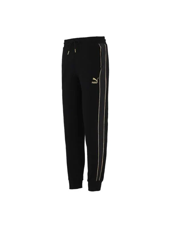 Брюки luxe sweatpants 'black' Puma — изображение 1 из 4, черный