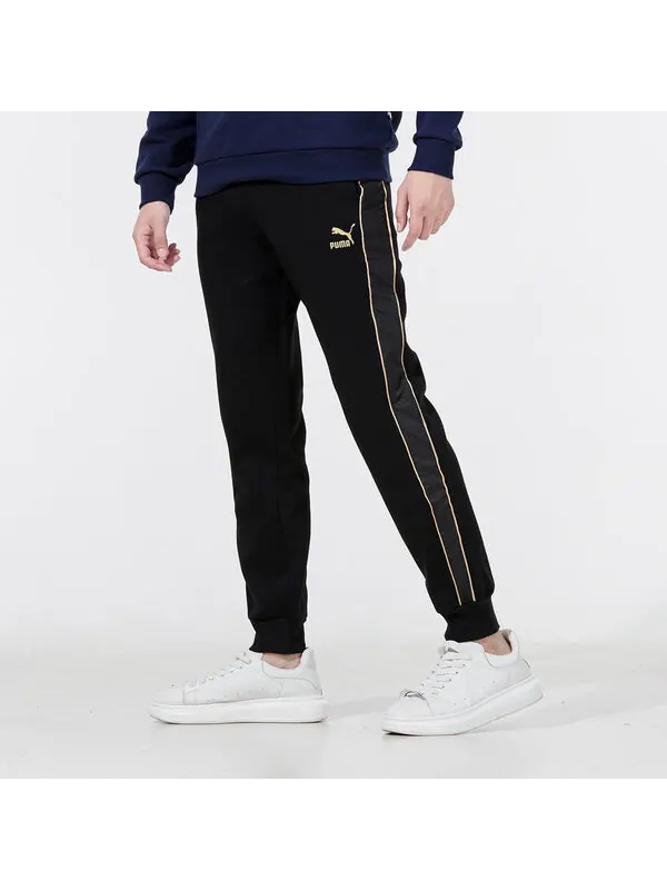 Брюки luxe sweatpants 'black' Puma — изображение 4 из 4, черный