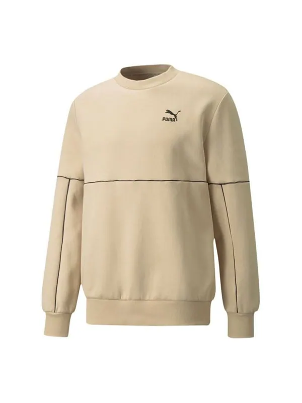 Толстовка luxe crew sweatshirt 'beige' Puma — изображение 1 из 2, бежевый