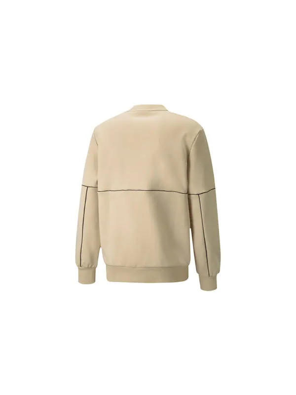 Толстовка luxe crew sweatshirt 'beige' Puma — изображение 2 из 2, бежевый