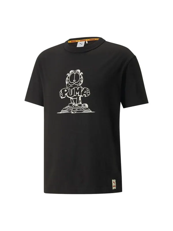 Футболка x garfield graphic t-shirt 'black' Puma — изображение 1 из 4, черный