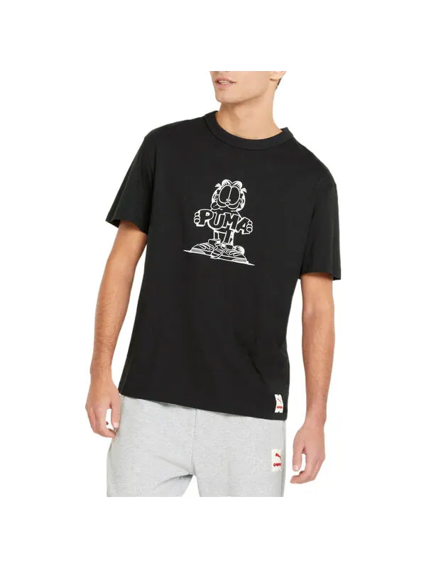 Футболка x garfield graphic t-shirt 'black' Puma — изображение 4 из 4, черный
