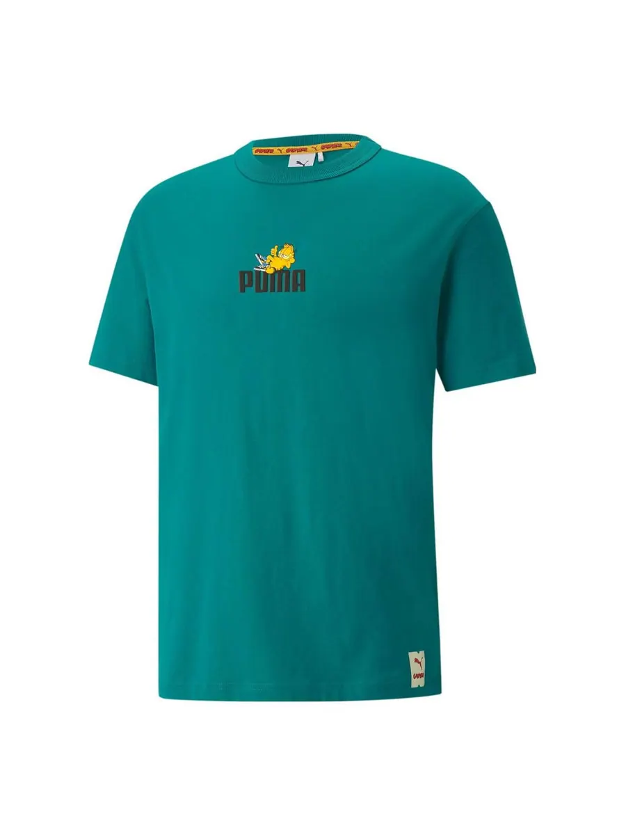 Футболка PUMA x Garfield Graphic T-Shirt 'Parasailing' — изображение 1 из 4, зеленый