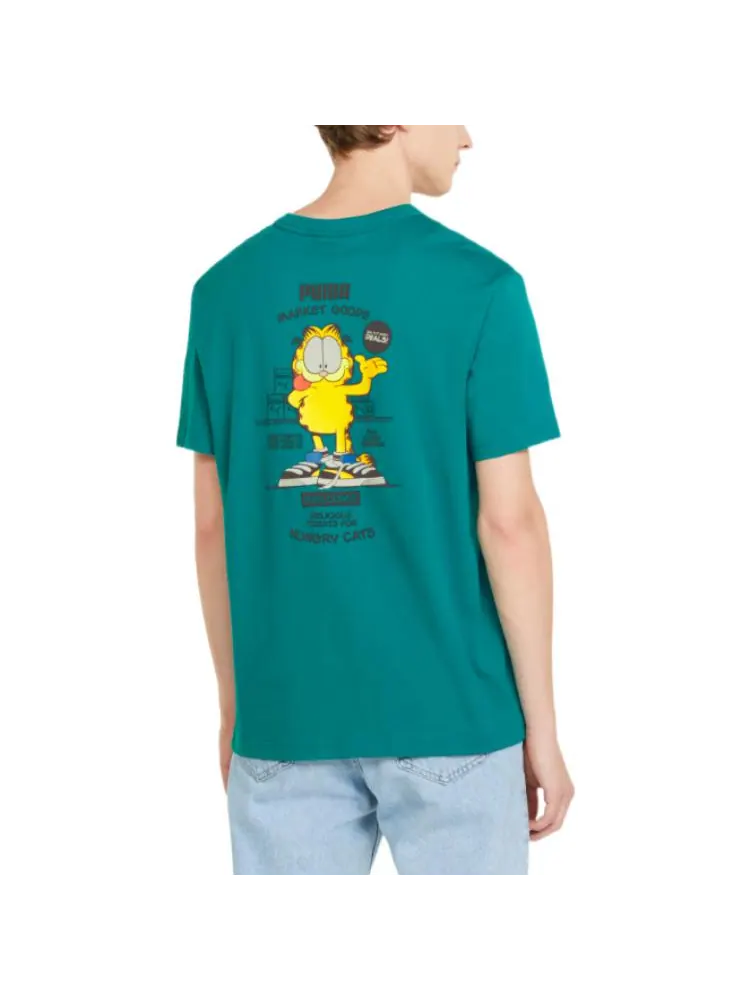 Футболка PUMA x Garfield Graphic T-Shirt 'Parasailing' — изображение 4 из 4, зеленый