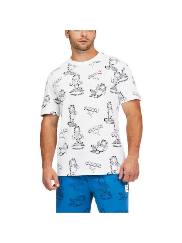 Футболка x garfield printed tee 'white' Puma — изображение 3 из 4, белый