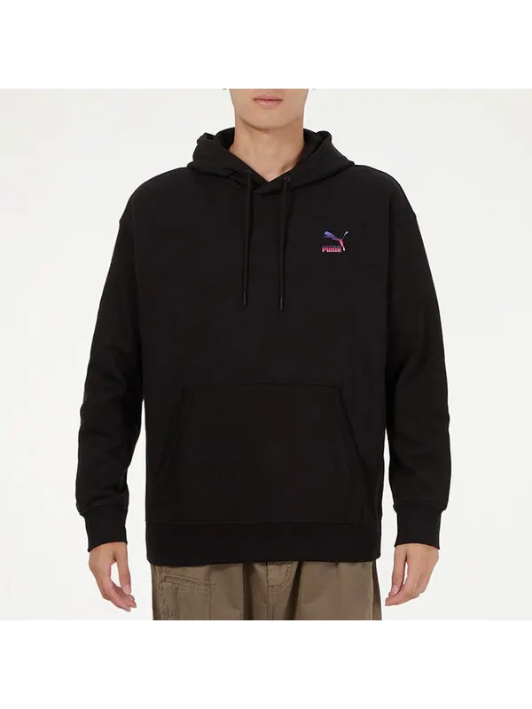 Толстовка athleisure casual sports running loose black Puma — изображение 3 из 4, черный