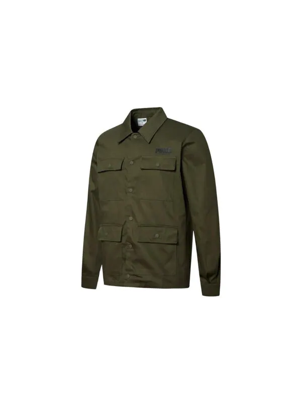 Куртка sport multi-pockets jacket 'green black' Puma — изображение 2 из 2, зеленый/черный