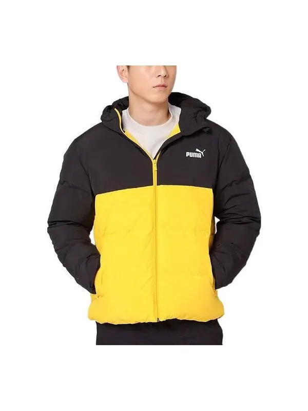 Куртка logo puffer down jacket 'yellow' Puma — изображение 1 из 4, желтый/черный