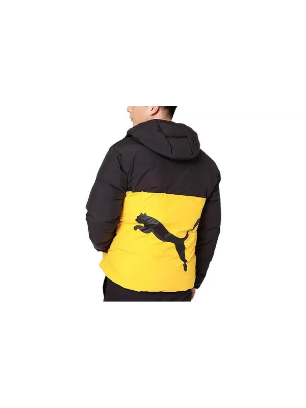 Куртка logo puffer down jacket 'yellow' Puma — изображение 2 из 4, желтый/черный