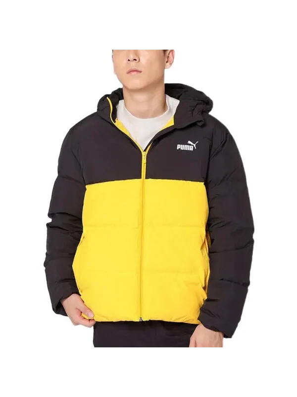 Куртка logo puffer down jacket 'yellow' Puma — изображение 4 из 4, желтый/черный