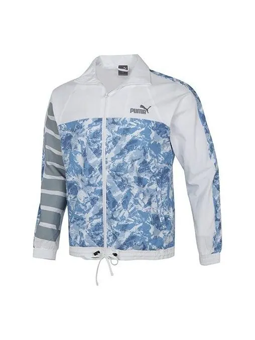 Куртка mountain aop windbreaker woven sports logo jacket white Puma — изображение 1 из 4, белый