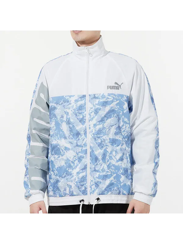 Куртка mountain aop windbreaker woven sports logo jacket white Puma — изображение 3 из 4, белый