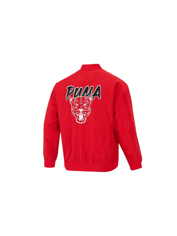 Куртка athleisure casual sports windproof jacket red Puma — изображение 2 из 4, красный