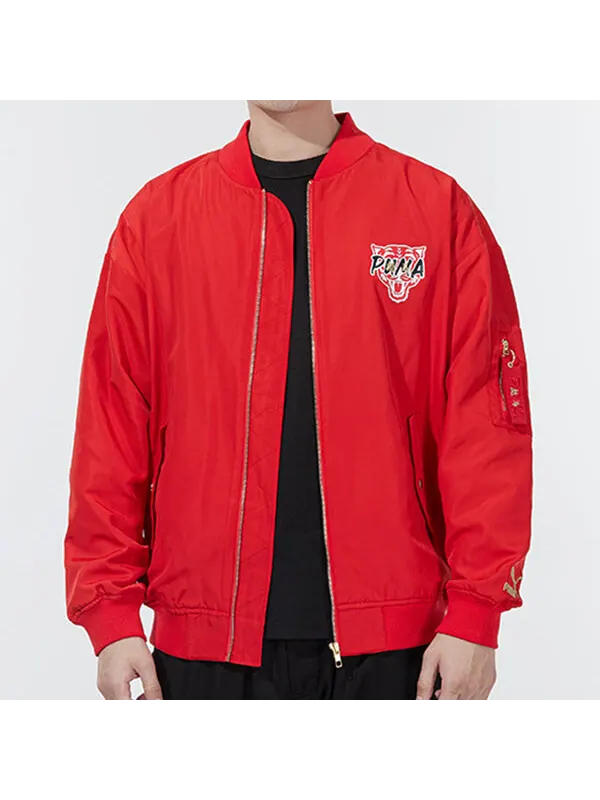 Куртка athleisure casual sports windproof jacket red Puma — изображение 3 из 4, красный