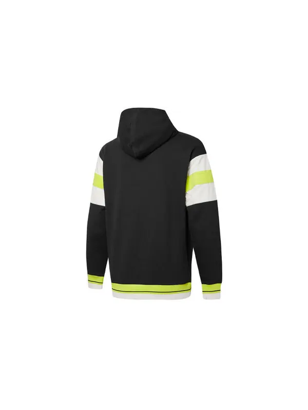 Толстовка retro logo colorblock 'black' Puma — изображение 2 из 2, черный/белый/зеленый