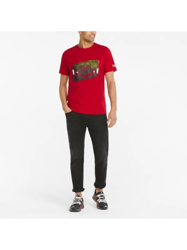 Футболка x batman graphic tee 'red' Puma — изображение 3 из 4, красный
