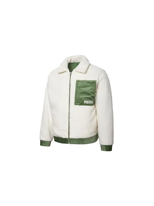 Куртка cord embroidered logo reversible corduroy jacket green Puma — изображение 3 из 4, зеленый