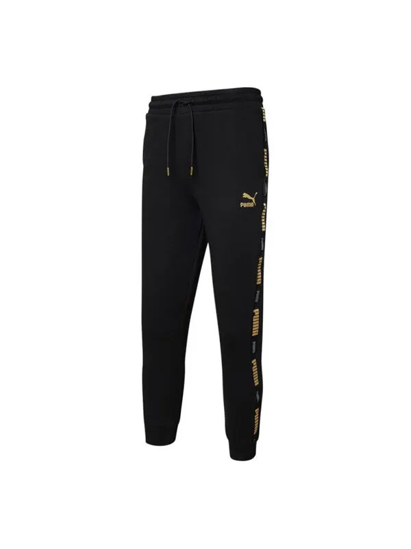 Брюки luxe sweatpants 'black' Puma — изображение 1 из 2, черный