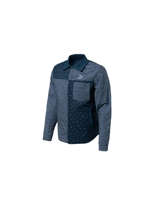 Рубашка paisley woven reversible shacke shirt 'blue grey black' Puma — изображение 3 из 3, синий/серый/черный