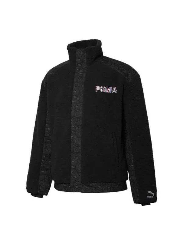 Куртка logo teddy coat 'black' Puma — изображение 1 из 2, черный