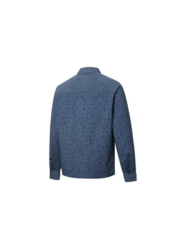 Куртка paisley woven shirt cashew pattern multiple pockets jacket blue Puma — изображение 2 из 4, синий