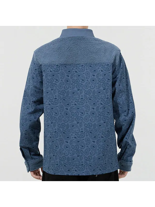 Куртка paisley woven shirt cashew pattern multiple pockets jacket blue Puma — изображение 4 из 4, синий